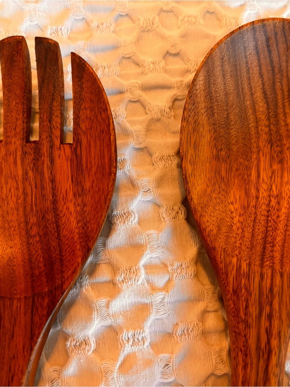 Set of 2 Wooden Salad Serving Spoon and Fork sets